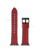 Color PU Leather + Silicone Watch Strap for Apple Watch Series 10 42mm / 9 8 7 41mm / 6 5 4 SE SE (2022) SE (2023) 40mm / 3 2 1 38mm - Red