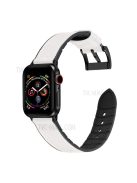 Color PU Leather + Silicone Watch Strap for Apple Watch Series 10 42mm / 9 8 7 41mm / 6 5 4 SE SE (2022) SE (2023) 40mm / 3 2 1 38mm - White