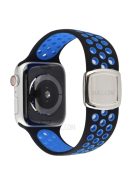 Colorful Silicone Watch Strap for Apple Watch Series 10 42mm / 9 8 7 41mm / 6 5 4 SE SE (2022) SE (2023) 40mm / 3 2 1 38mm - Black / Blue