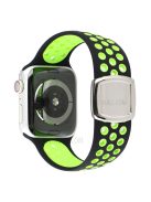 Colorful Silicone Watch Strap for Apple Watch Series 10 42mm / 9 8 7 41mm / 6 5 4 SE SE (2022) SE (2023) 40mm / 3 2 1 38mm - Black / Green