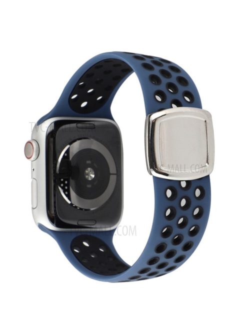 Colorful Silicone Watch Strap for Apple Watch Series 10 42mm / 9 8 7 41mm / 6 5 4 SE SE (2022) SE (2023) 40mm / 3 2 1 38mm - Blue / Black