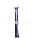 Colorful Silicone Watch Strap for Apple Watch Series 10 42mm / 9 8 7 41mm / 6 5 4 SE SE (2022) SE (2023) 40mm / 3 2 1 38mm - Blue / White