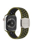 Colorful Silicone Watch Strap for Apple Watch Series 10 42mm / 9 8 7 41mm / 6 5 4 SE SE (2022) SE (2023) 40mm / 3 2 1 38mm - Olivine / Black