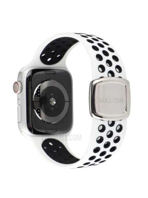 Colorful Silicone Watch Strap for Apple Watch Series 10 42mm / 9 8 7 41mm / 6 5 4 SE SE (2022) SE (2023) 40mm / 3 2 1 38mm - White / Black