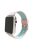 Contrast Color Stripe Flexible Silicone Watch Band for Apple Watch Series 10 42mm / 9 8 7 41mm / SE (2023) SE (2022) SE 6 5 4 40mm / 3 2 1 38mm - Pink Outer / Cyan Inside