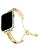 Copper Bracelet for Apple Watch 10 46mm / Ultra 2 / Ultra 49mm / 9 8 7 45mm / SE (2023) SE (2022) SE 6 5 4 44mm / 3 2 1 42mm Zircon Decor Strap - Gold