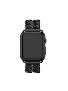 Cowboy Chain Electroplated Stainless Steel Watch Band for Apple Watch Series 10 42mm / 9 8 7 41mm / SE (2023) SE (2022) SE 6 5 4 40mm / 3 2 1 38mm - Black