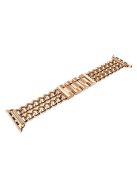 Cowboy Chain Electroplated Stainless Steel Watch Band for Apple Watch Series 10 42mm / 9 8 7 41mm / SE (2023) SE (2022) SE 6 5 4 40mm / 3 2 1 38mm - Rose Gold Color