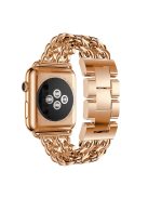 Cowboy Chain Electroplated Stainless Steel Watch Band for Apple Watch Series 10 42mm / 9 8 7 41mm / SE (2023) SE (2022) SE 6 5 4 40mm / 3 2 1 38mm - Rose Gold Color