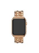 Cowboy Chain Electroplated Stainless Steel Watch Band for Apple Watch Series 10 42mm / 9 8 7 41mm / SE (2023) SE (2022) SE 6 5 4 40mm / 3 2 1 38mm - Rose Gold Color