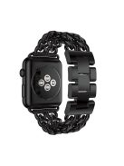 Cowboy Chain Electroplated Stainless Steel Watch Strap for Apple Watch Series 10 46mm / Ultra 2 Ultra 49mm / 9 8 7 45mm / SE (2023) SE (2022) SE 6 5 4 44mm / 3 2 1 42mm - Black