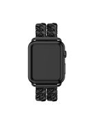 Cowboy Chain Electroplated Stainless Steel Watch Strap for Apple Watch Series 10 46mm / Ultra 2 Ultra 49mm / 9 8 7 45mm / SE (2023) SE (2022) SE 6 5 4 44mm / 3 2 1 42mm - Black