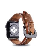 Cowhide Genuine Leather Watch Accessory Band for Apple Watch Series 10 46mm / Ultra 2 Ultra 49mm / 9 8 7 45mm / SE (2023) SE (2022) SE 6 5 4 44mm / 3 2 1 42mm - Brown