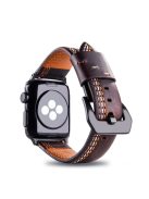 Cowhide Genuine Leather Watch Accessory Strap for Apple Watch Series 10 46mm / Ultra 2 Ultra 49mm / 9 8 7 45mm / SE (2023) SE (2022) SE 6 5 4 44mm / 3 2 1 42mm - Coffee