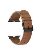 Crackle Texture Genuine Leather Watch Strap for Apple Watch Series 10 46mm / Ultra 2 Ultra 49mm / 9 8 7 45mm / SE (2023) SE (2022) SE 6 5 4 44mm / 3 2 1 42mm - Brown