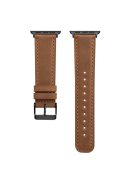 Crackle Texture Genuine Leather Watch Strap for Apple Watch Series 10 46mm / Ultra 2 Ultra 49mm / 9 8 7 45mm / SE (2023) SE (2022) SE 6 5 4 44mm / 3 2 1 42mm - Brown