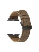 Crackle Texture Genuine Leather Watch Strap for Apple Watch Series 10 46mm / Ultra 2 Ultra 49mm / 9 8 7 45mm / SE (2023) SE (2022) SE 6 5 4 44mm / 3 2 1 42mm - Coffee