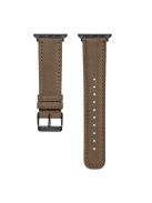 Crackle Texture Genuine Leather Watch Strap for Apple Watch Series 10 46mm / Ultra 2 Ultra 49mm / 9 8 7 45mm / SE (2023) SE (2022) SE 6 5 4 44mm / 3 2 1 42mm - Coffee