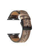 Crackle Texture Genuine Leather Watch Strap for Apple Watch Series 10 46mm / Ultra 2 Ultra 49mm / 9 8 7 45mm / SE (2023) SE (2022) SE 6 5 4 44mm / 3 2 1 42mm - Titanium Grey