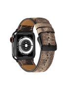 Crackle Texture Genuine Leather Watch Strap for Apple Watch Series 10 46mm / Ultra 2 Ultra 49mm / 9 8 7 45mm / SE (2023) SE (2022) SE 6 5 4 44mm / 3 2 1 42mm - Titanium Grey