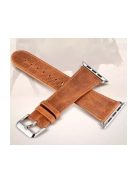 Crazy Horse Texture Retro Leather Watch Strap with Lugs Adapters for Apple Watch Series 10 46mm / Ultra 2 Ultra 49mm / 9 8 7 45mm / SE (2023) SE (2022) SE 6 5 4 44mm / 3 2 1 42mm - Brown