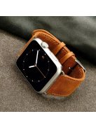 Crazy Horse Texture Retro Leather Watch Strap with Lugs Adapters for Apple Watch Series 10 46mm / Ultra 2 Ultra 49mm / 9 8 7 45mm / SE (2023) SE (2022) SE 6 5 4 44mm / 3 2 1 42mm - Brown