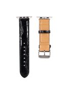 Crocodile Skin Split Leather Watch Band Strap Replacement for Apple Watch Series 8 45mm / Ultra 49mm / Ultra 2 49mm / Series 9 45mm / SE (2023) 44mm / 7 45mm / Series 4 / 5 / 6 / SE / SE (2022) 44m / Series 1 / 2 / 3 42mm - Black