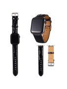 Crocodile Skin Split Leather Watch Band Strap Replacement for Apple Watch Series 8 45mm / Ultra 49mm / Ultra 2 49mm / Series 9 45mm / SE (2023) 44mm / 7 45mm / Series 4 / 5 / 6 / SE / SE (2022) 44m / Series 1 / 2 / 3 42mm - Black