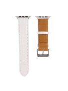 Crocodile Skin Split Leather Watch Band Strap Replacement for Apple Watch Series 8 45mm / Ultra 49mm / Ultra 2 49mm / Series 9 45mm / SE (2023) 44mm / 7 45mm / Series 4 / 5 / 6 / SE / SE (2022) 44m / Series 1 / 2 / 3 42mm - White