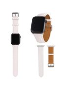 Crocodile Skin Split Leather Watch Band Strap Replacement for Apple Watch Series 8 45mm / Ultra 49mm / Ultra 2 49mm / Series 9 45mm / SE (2023) 44mm / 7 45mm / Series 4 / 5 / 6 / SE / SE (2022) 44m / Series 1 / 2 / 3 42mm - White