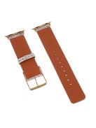 Crocodile Texture Genuine Leather Replacement Watch Band for Apple Watch Series 10 42mm / 9 8 7 41mm / 6 5 4 SE SE (2022) SE (2023) 40mm / 3 2 1 38mm - Grey