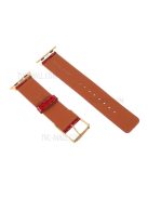 Crocodile Texture Genuine Leather Replacement Watch Band for Apple Watch Series 10 42mm / 9 8 7 41mm / 6 5 4 SE SE (2022) SE (2023) 40mm / 3 2 1 38mm - Red