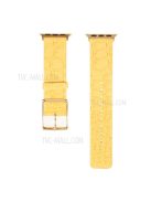 Crocodile Texture Genuine Leather Replacement Watch Band for Apple Watch Series 9 / 8 / 7 41mm / SE (2023) / SE(2022) / SE / 6 / 5 / 4 40mm / 3 / 2 / 1 38mm - Yellow