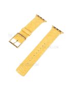 Crocodile Texture Genuine Leather Replacement Watch Band for Apple Watch Series 9 / 8 / 7 41mm / SE (2023) / SE(2022) / SE / 6 / 5 / 4 40mm / 3 / 2 / 1 38mm - Yellow