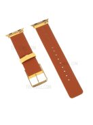 Crocodile Texture Genuine Leather Replacement Watch Band for Apple Watch Series 9 / 8 / 7 41mm / SE (2023) / SE(2022) / SE / 6 / 5 / 4 40mm / 3 / 2 / 1 38mm - Yellow