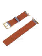 Crocodile Texture Genuine Leather Watch Band Strap for Apple Watch Ultra 49mm / Ultra 2 49mm / Series 9 45mm / SE (2023) 44mm / Series 8 / 7 45mm / Series 6 / 5 / 4 / SE / SE (2022) 44mm / Series 3 / 2 / 1 42mm - Blue