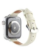 Crocodile Texture Leather Strap Strap for Apple Watch Series 10 42mm / 9 8 7 41mm / SE (2023) SE (2022) SE 6 5 4 40mm / 3 2 1 38mm Wrist Band - Beige