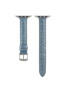 Crocodile Texture Leather Strap Strap for Apple Watch Series 10 42mm / 9 8 7 41mm / SE (2023) SE (2022) SE 6 5 4 40mm / 3 2 1 38mm Wrist Band - Blue