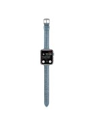 Crocodile Texture Leather Strap Strap for Apple Watch Series 10 42mm / 9 8 7 41mm / SE (2023) SE (2022) SE 6 5 4 40mm / 3 2 1 38mm Wrist Band - Blue