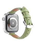 Crocodile Texture Leather Strap Strap for Apple Watch Series 10 42mm / 9 8 7 41mm / SE (2023) SE (2022) SE 6 5 4 40mm / 3 2 1 38mm Wrist Band - Green