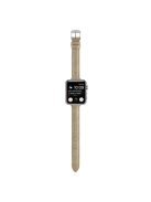 Crocodile Texture Leather Strap Strap for Apple Watch Series 10 42mm / 9 8 7 41mm / SE (2023) SE (2022) SE 6 5 4 40mm / 3 2 1 38mm Wrist Band - Khaki