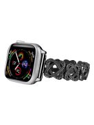 Crossed Ring Band for Apple Watch 10 46mm / Ultra 2 / Ultra 49mm / 9 8 7 45mm / SE (2023) SE (2022) SE 6 5 4 44mm / 3 2 1 42mm Zinc Alloy Strap - Black