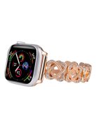 Crossed Ring Band for Apple Watch 10 46mm / Ultra 2 / Ultra 49mm / 9 8 7 45mm / SE (2023) SE (2022) SE 6 5 4 44mm / 3 2 1 42mm Zinc Alloy Strap - Rose Gold