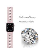 Crystal Rhinestone Decor Stainless Steel Watchband Watch Strap for Apple Watch Series 10 42mm / 9 8 7 41mm / SE (2023) SE (2022) SE 6 5 4 40mm / 3 2 1 38mm - Pink