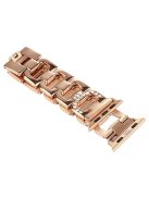 D-Shape Rhinestone Decor Stainless Steel Watch Band for Apple Watch Series 10 42mm / 9 8 7 41mm / SE (2023) SE (2022) SE 6 5 4 40mm / 3 2 1 38mm - Rose Gold