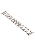 D-Shape Rhinestone Decor Stainless Steel Watch Strap for Apple Watch Series 10 42mm / 9 8 7 41mm / SE (2023) SE (2022) SE 6 5 4 40mm / 3 2 1 38mm - Silver