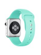 Double Buckle Soft Silicone Sport Watch Band for Apple Watch Series 10 46mm / Ultra 2 Ultra 49mm / 9 8 7 45mm / SE (2023) SE (2022) SE 6 5 4 44mm / 3 2 1 42mm - Cyan