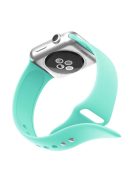 Double Buckle Soft Silicone Sport Watch Band for Apple Watch Series 10 46mm / Ultra 2 Ultra 49mm / 9 8 7 45mm / SE (2023) SE (2022) SE 6 5 4 44mm / 3 2 1 42mm - Cyan