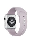 Double Buckle Soft Silicone Sport Watch Band for Apple Watch Series 10 46mm / Ultra 2 Ultra 49mm / 9 8 7 45mm / SE (2023) SE (2022) SE 6 5 4 44mm / 3 2 1 42mm - Light Purple