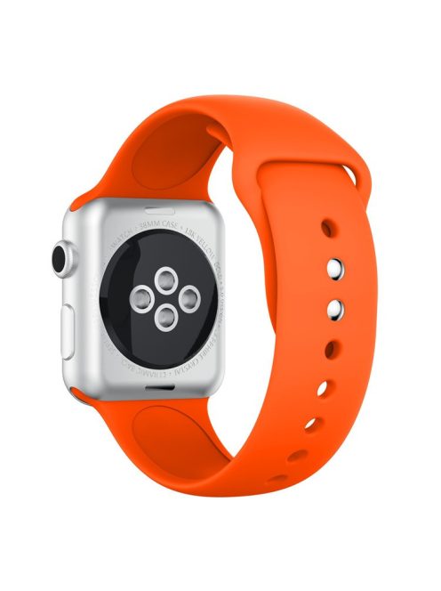 Double Buckle Soft Silicone Sport Watch Band for Apple Watch Series 10 46mm / Ultra 2 Ultra 49mm / 9 8 7 45mm / SE (2023) SE (2022) SE 6 5 4 44mm / 3 2 1 42mm - Orange